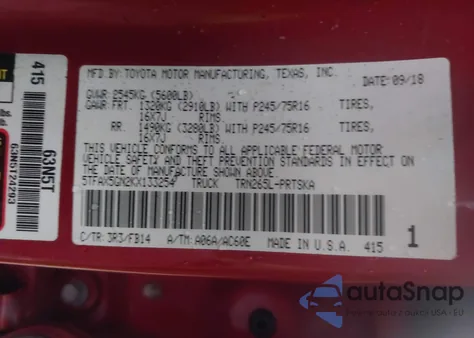 2019 Toyota Tacoma Sr z USA, uszkodzony, nr VIN 5TFAX5GN2KX133254